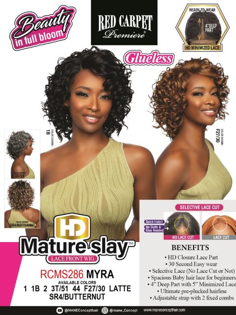 Mane Concept Red Carpet HD MatureSlay Full Wig - MYRA RCMS286 "