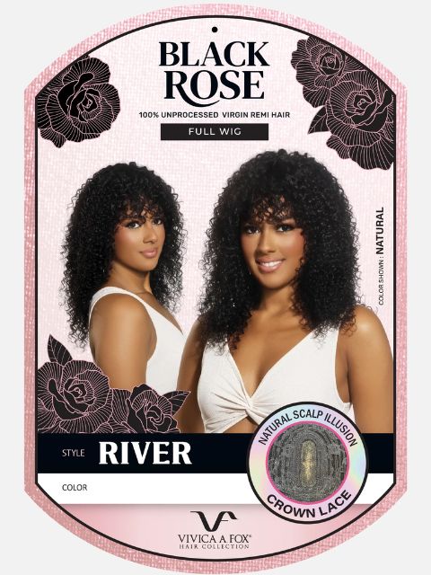Vivica A Fox Black Rose 100% Human Hair RIVER" Full Wig