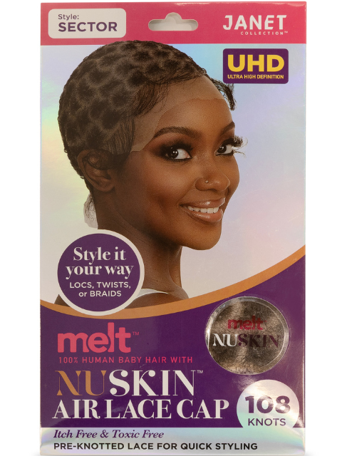 Janet Collection melt 100% Human Baby Hair Nuskin Air Lace Cap