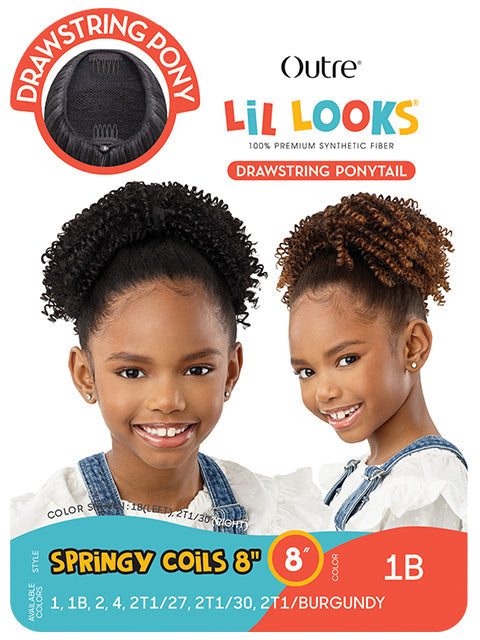 Outre Lil Looks Premium Synthetic Drawstring Ponytail - SPRINGY COILS 8