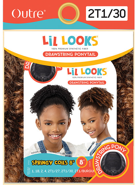 Outre Lil Looks Premium Synthetic Drawstring Ponytail - SPRINGY COILS 8