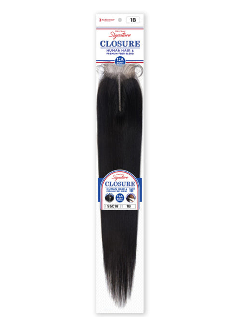 Harlem 125 Human Hair Blend Classic Signature STRAIGHT Closure 18 (SSC18)