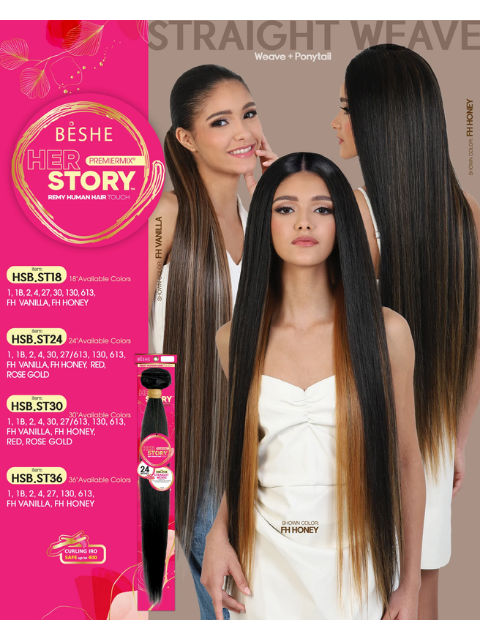 Beshe Her Story Remy Human Hair Touch Weave (HSB.ST30~HSB.ST36) -STRAIGHT