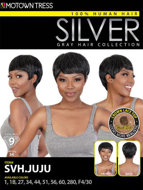 Motown Tress 100% Human Hair Silver Gray Hair Collection Wig - SVH.JUJU