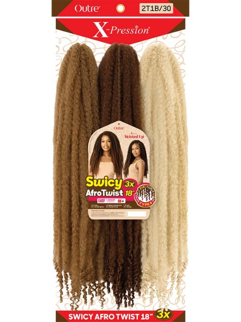 [VALUE PACK] Outre X-Pression Twisted Up Crochet Braid SWICY AFRO TWIST 18" 3X - 10PCS