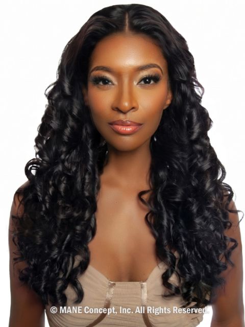 Mane Concept Trill Gold Luster 100% Human Hair HD 13x6 Half-Moon ROMANCE CURL 22" TGL205 Lace Wig