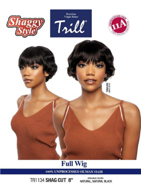 Mane Concept Trill 11A 100% Unprocessed Human Hair Full Wig-SHAG CUT 8"(TR1134)