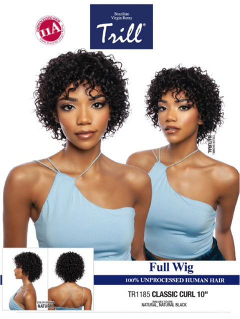 Mane Concept Trill 11A 100% Unprocessed Human Hair Full Wig-CLASSIC CURL 10"(TR1185)
