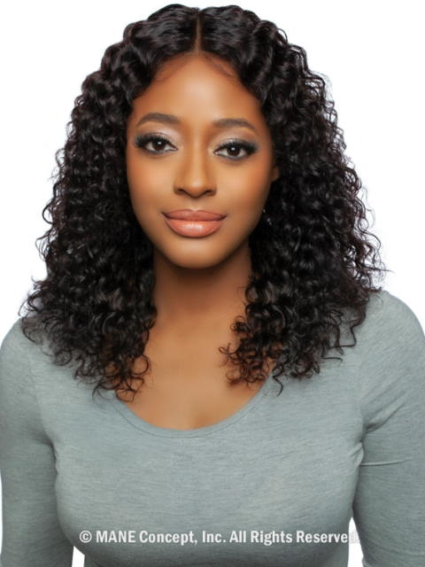 Mane Concept 100% Unprocessed Human Hair Trill 13x4 HD GluelessMane Concept 11A 100% Unprocessed Human Hair Trill 13x4 HD Glueless TRE2132 WATER WAVE 18"Lace Wig