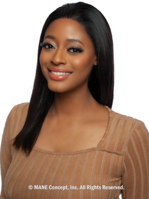 Mane Concept Trill 100% Unprocessed Human Hair HD Pre-Cut Lace Wig- (STRAIGHT 18)INVISIBLE STRING 01 (TRI2101 )