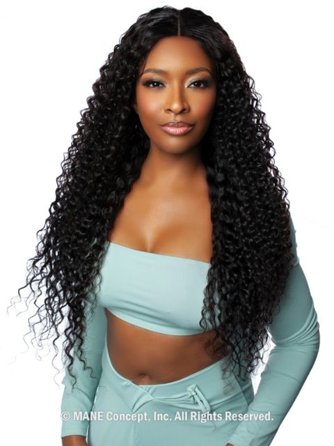 Mane Concept 100% Unprocessed Human Hair Skinlike 13x4 11A HD TRS2102 WATER WAVE 34" Lace Front Wig