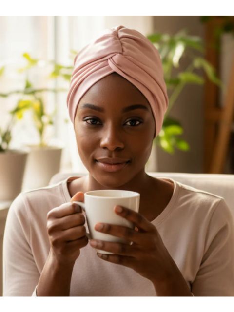 Annie Ms. Remi Effortless Turban Scarf Close Top, Pink & Rose (#03718)