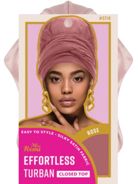 Annie Ms. Remi Effortless Turban Scarf Close Top, Pink & Rose (#03718)