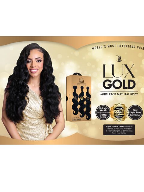 Harlem 125 Premium Human Hair Remy Bundle- LUX GOLD- MULTI PACK NATURAL BODY