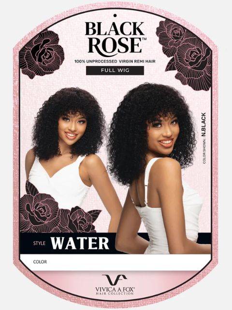 Vivica A Fox Black Rose 100% Human Hair Pure Comfort Cap WATER" Full Wig