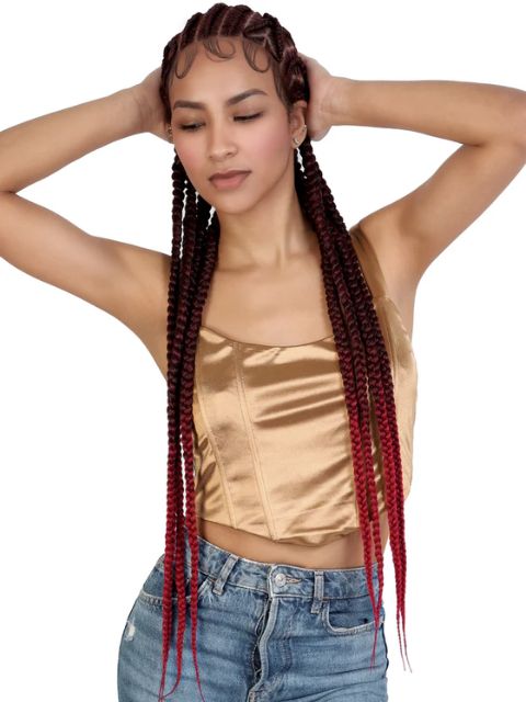 Motown Tress HD Invisible Whole Hand-Tied Braided Lace Wig - WLB.HEART2
