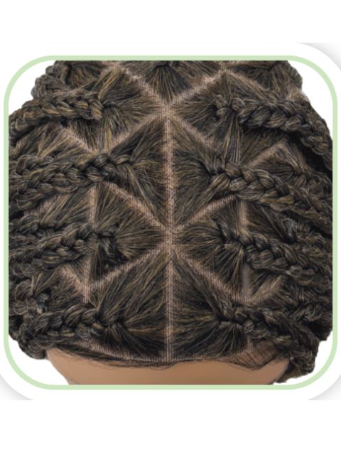 Motown Tress Secret HD Whole Hand-Tied Lace BOX BRAID TRIANGLE METHOD -WLBS.TRINA Hand Braided Wig