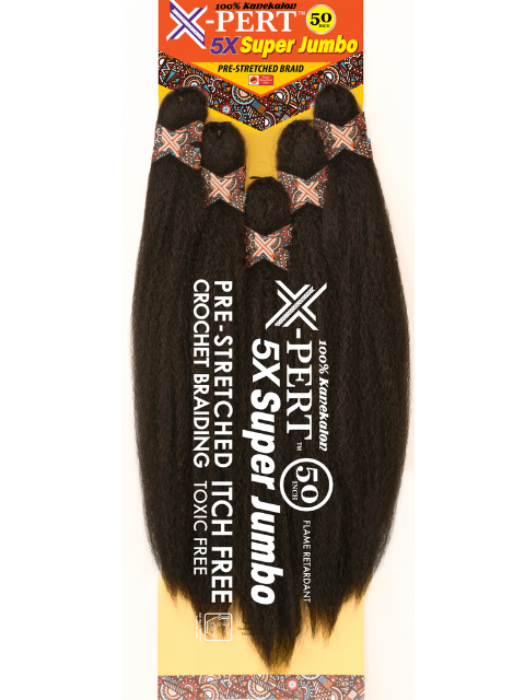 Janet Collection X-PERT Kanekalon 5X SUPER JUMBO Pre-Stretched ITCH FREE Braiding Hair