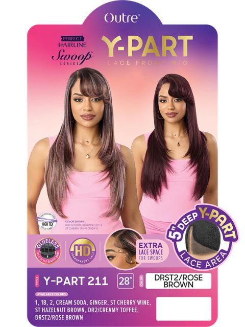 Outre Perfect Hairline Swoop Series Y-Part HD Transparent Y-PART211" Lace Front Wig