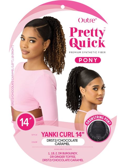 Outre Pretty Quick-Pony Drawstring Ponytail -YANKI CURL 14"