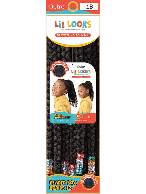 Outre Lil Looks Premium Synthetic Drawstring Ponytail - BEADED BOX BRAIDS 12