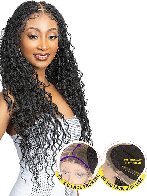 Janet Collection Melt  Human Hair  HD 360 with 13X6 Frontal Lace UNIMIX ENCORE LAVIE BOHO DREAM LOCS 32"" Wig