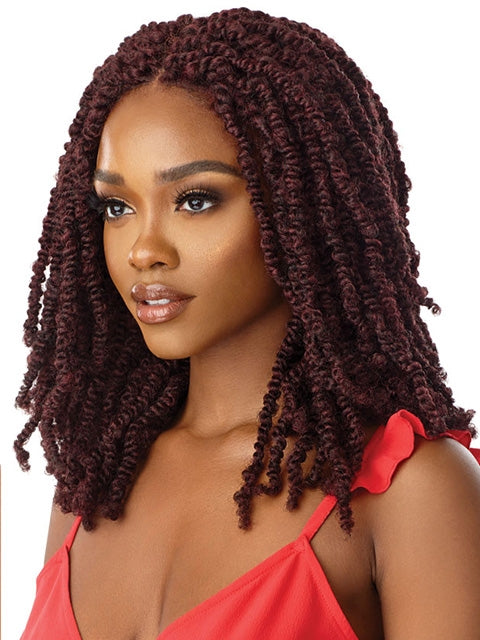 Outre X-Pression Twisted Up Braided Glueless Lace Front Wig - WAVY BOMB TWIST 18"
