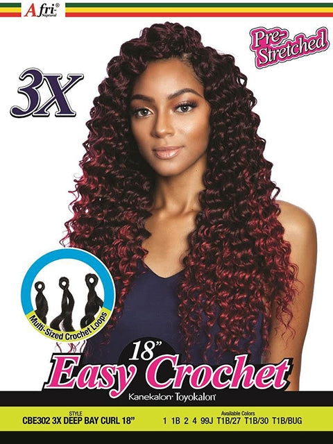 Mane Concept Afri Naptural 3X Pre-Stretched DEEP BAY CURL Braid 18 CBE302