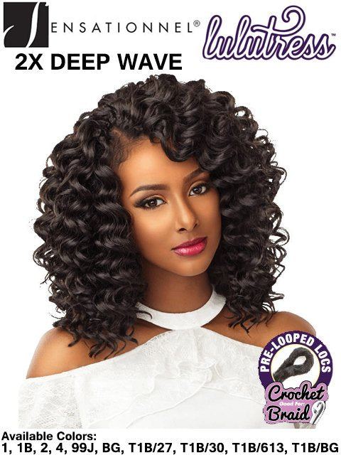 [VALUE PACK] Sensationnel Lulutress Pre-Looped 2X DEEP WAVE Crochet Braid 8"- 10pcs