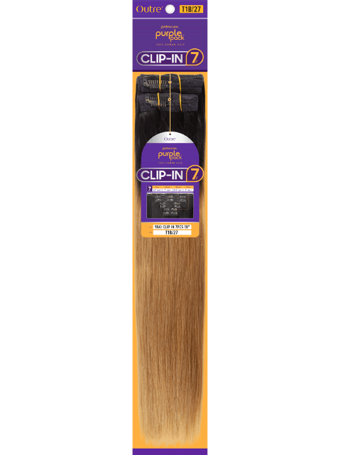 Outre  100% Human Hair Premium Purple Pack Yaki  Clip-In 7pcs 18"