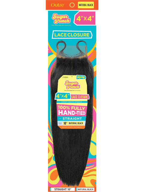 Outre SugarPunch 100% Unprocessed Human Hair- 4x4 HD STRAIGHT Lace Closure