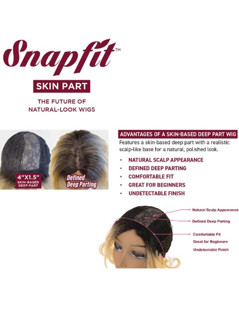 Janet Collection Snapfit Skin Part  Natural Looking Everyday Deep Part Wig - CODY