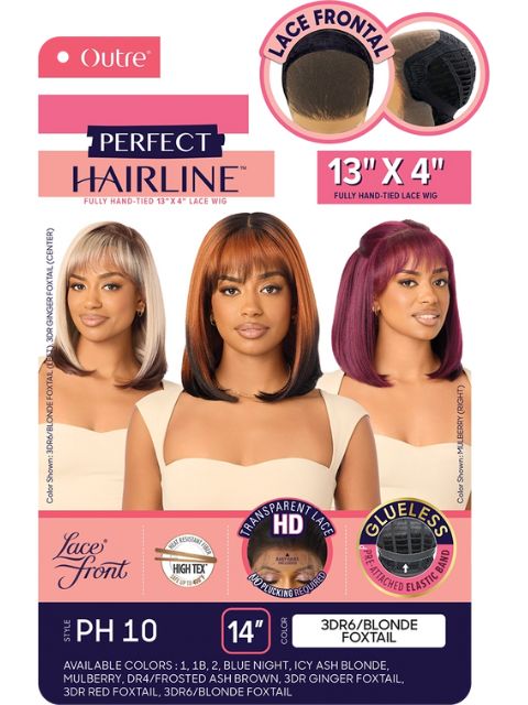 Outre Perfect Hairline Fully Hand-Tied 13X6 Glueless HD PH 10" Lace Front Wig