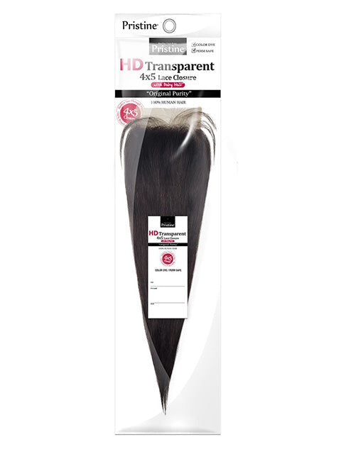 Mane Concept Pristine 100% Human Hair HD Transparent  4x5 STRAIGHT Lace Closure (PTC452)