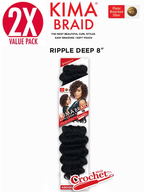 Harlem 125 Kima RIPPLE DEEP Crochet Braid 8" KRD08