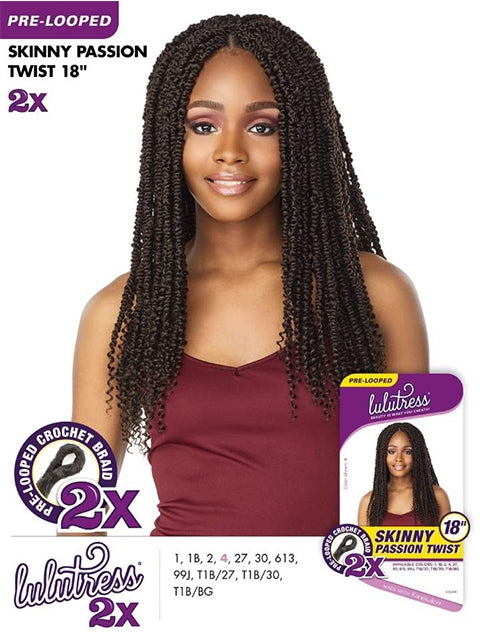 [VALUE PACK] Sensationnel Lulutress 2X SKINNY PASSION TWIST Crochet Braid 18" - 10pcs