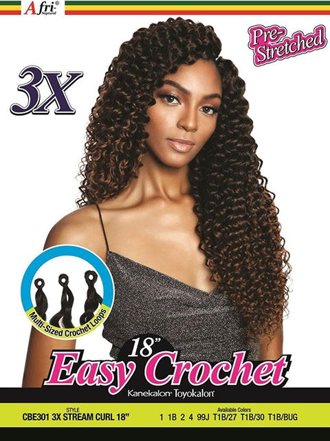Mane Concept Afri Naptural 3X Pre-Stretched STREAM CURL Braid 18 CBE301