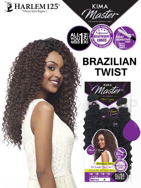 Harlem 125 Kima Master BRAZILIAN TWIST Weave 5pc (MBT04)