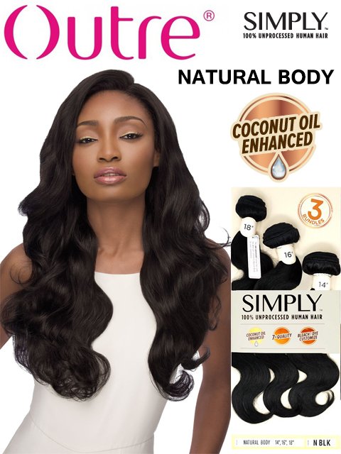 Outre Simply Unprocessed Human hair NATURAL BODY Weave 3pc