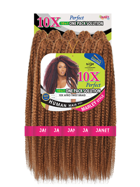Janet Collection Premium Synthetic Noir 10X AFRO TWIST Braid (10XAMB)