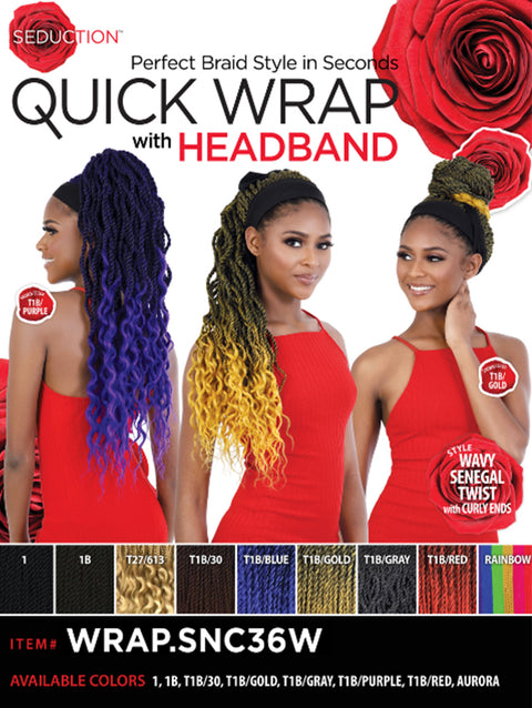 Seduction Synthetic Hair Quick Wrap Headband Wig - WRAP.SNC36W