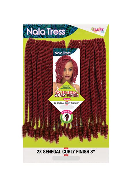 Janet Collection Nala Tress 2X SENEGAL CURLY FINISH Crochet Braid 8