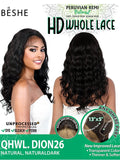 Beshe Peruvian Natural Human Remi Hair HD Whole Lace Wig - QHWL.DION26