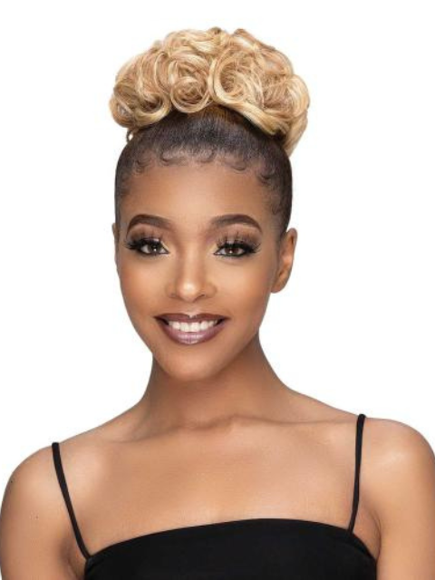 SALE! Janet Collection Human Hair Blend Bun Remy Illusion Scrunch - TENDRIL