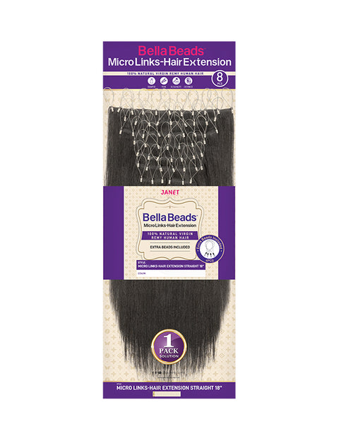 Janet Collections BellaBeads Micro Links Hair Extension Straight (8pcs)