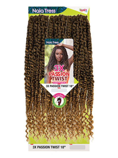 Janet Collection Nala Tress 3X PASSION TWIST Crochet Braid 18