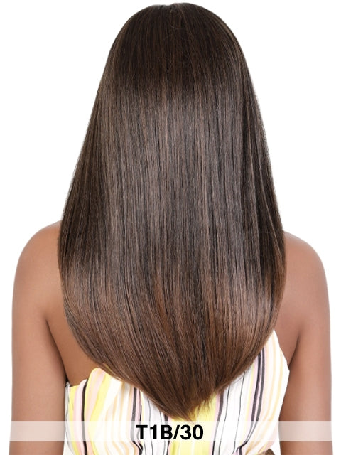 Motown Tress Premium Synthetic HD Invisible 13x5 Curve Part Lace Front Wig - KLP.EBONY