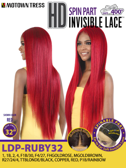 Motown Tress Premium Synthetic Spin Part HD Invisible Lace Front Wig - LDP-RUBY32