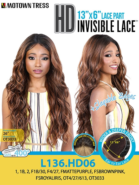 Motown Tress Premium Synthetic HD Invisible 13x6 Deep Lace Front Wig - L136.HD06