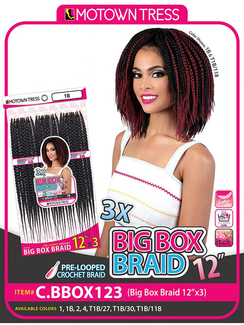 Motown Tress 2X BIG BOX BRIAD Crochet Braid 12 C.BBOX123